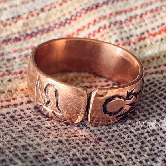 Etched Copper Ring - Picture 8 of 9